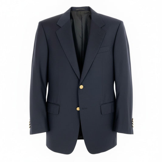Md7 LOUIS VUITTON ルイヴィトン テーラードジャケット ウールジャケット ブレザー 金ボタン 48サイズ ネイビー ウール100％ メンズ 男性用o07t