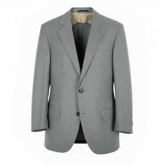 36b9《美品》 BRUNELLO CUCINELLI ブルネロクチネリ 3Bアンコンジャケット テーラードジャケット 48 グレー ウールシルク メンズk02i