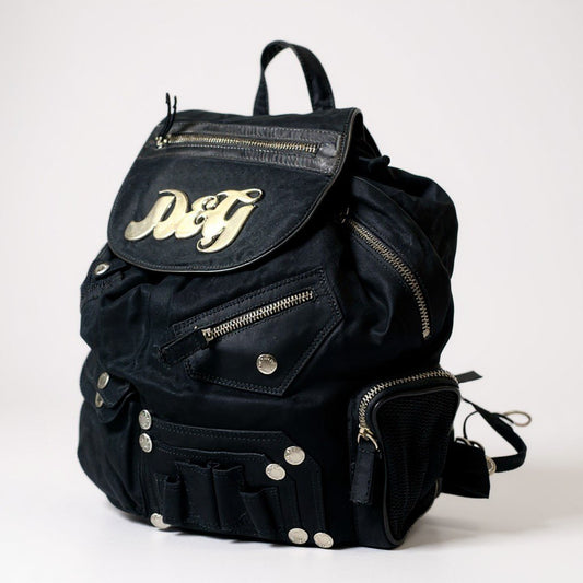 gk10 2000s D&G DOLCE&GABBANA parachute Gimmick backpack Bkack canvas パラシュート ギミック リュックk02i