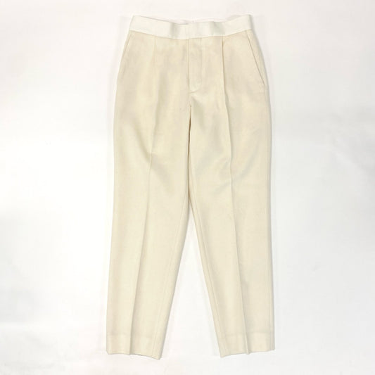 23i17 Drawar ドゥロワー フラノパンツ スラックス テーパードパンツ 6514-236-1251 サイズ38 アイボリー系 ウールカシミヤ レディースu02t