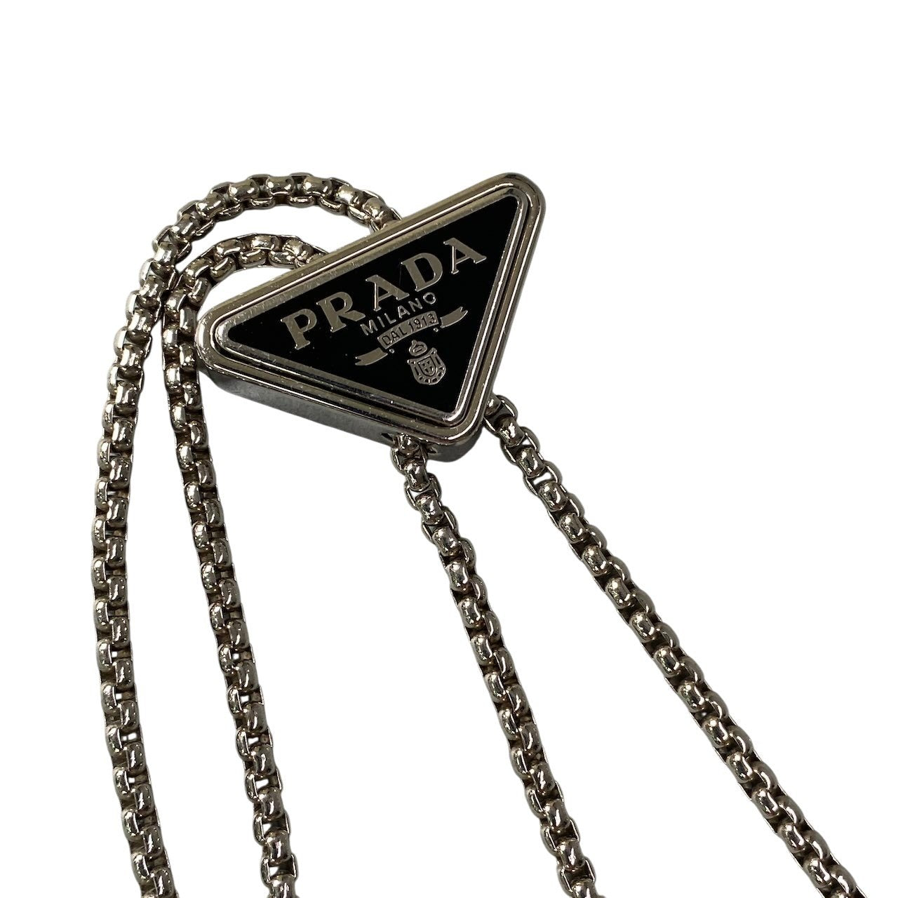 PRADA プラダ ラインストーン フラップカードホルダー ミニバッグ ブラック シルバー レディースta1