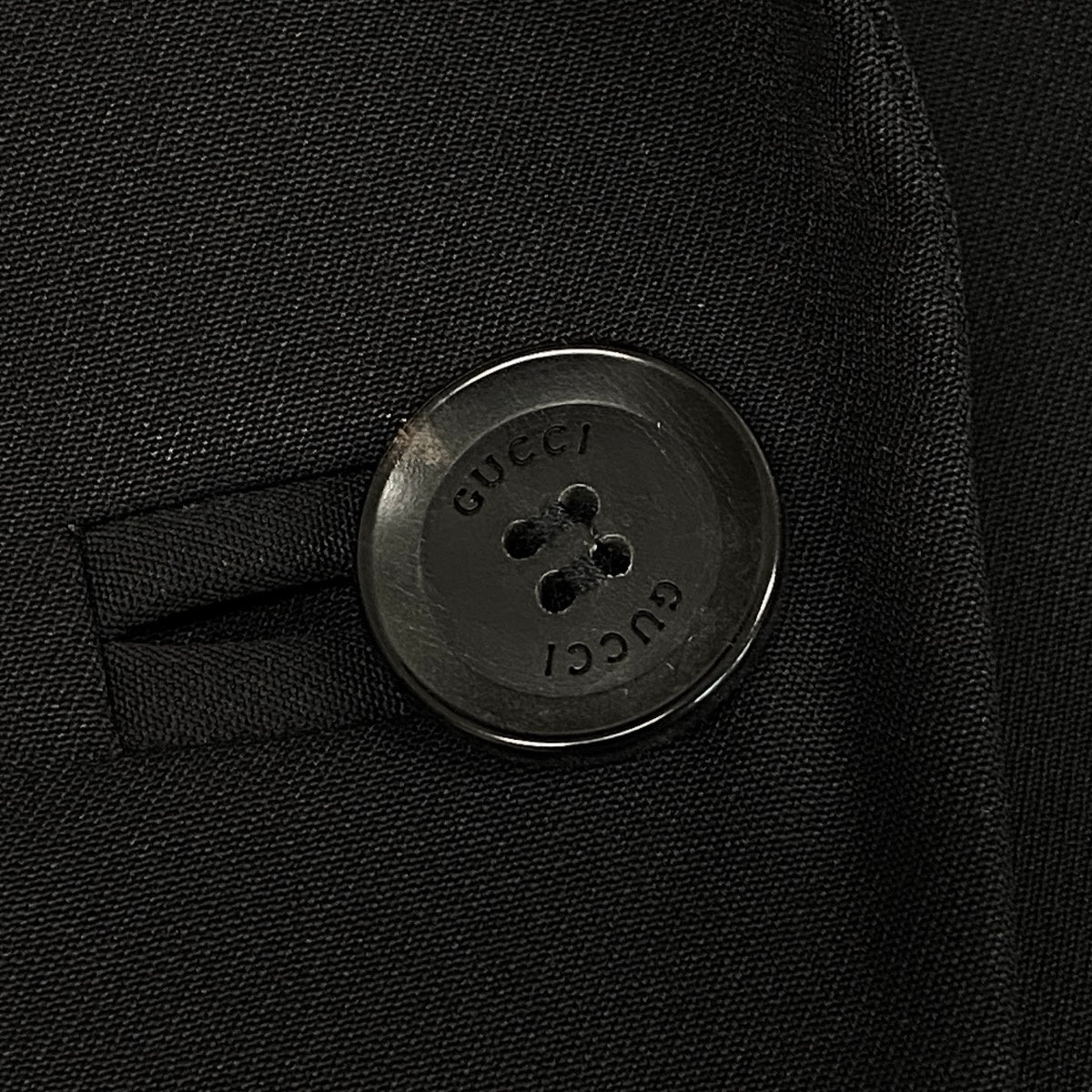 i19 E GUCCI グッチ ホースビット テーラードジャケット ブレザー イタリア製 大きいサイズ 44 ブラック ウール レディースo07t