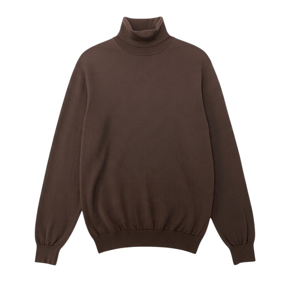 3j20 Salvatore Ferragamo サルヴァトーレフェラガモ ハイネックニットセーター タートルネック イタリア製 XLサイズ ブラウン ウール100％ レディース 女性用u02t