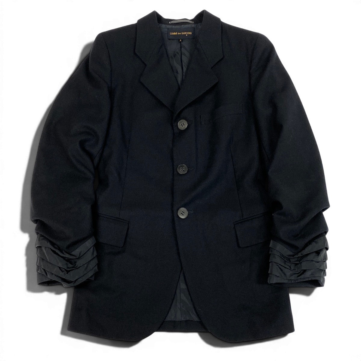 Mg3 COMME des GARCONS コムデギャルソン カフスドレープ テーラードジャケット Draped Cuff Tailored Blazer サイズM ブラックt18r