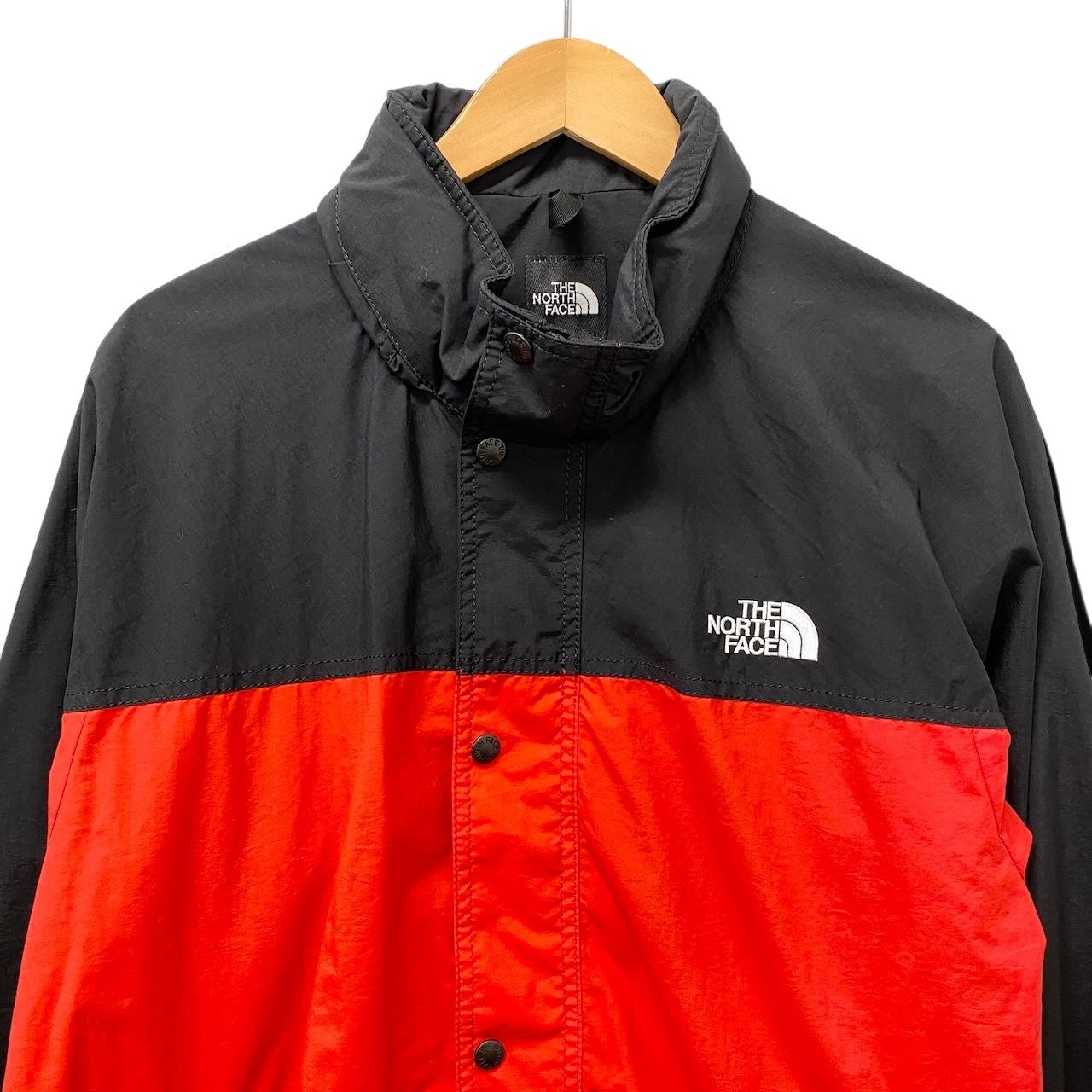 21f16 【美品】 THE NORTH FACE ザノースフェイス Hydrena Wind Jacket ハイドレナウィンドジャケット ウィンドブレーカー バイカラー ナイロンパーカー 2way サイズL レッド ブラック メンズ 紳士服u02t