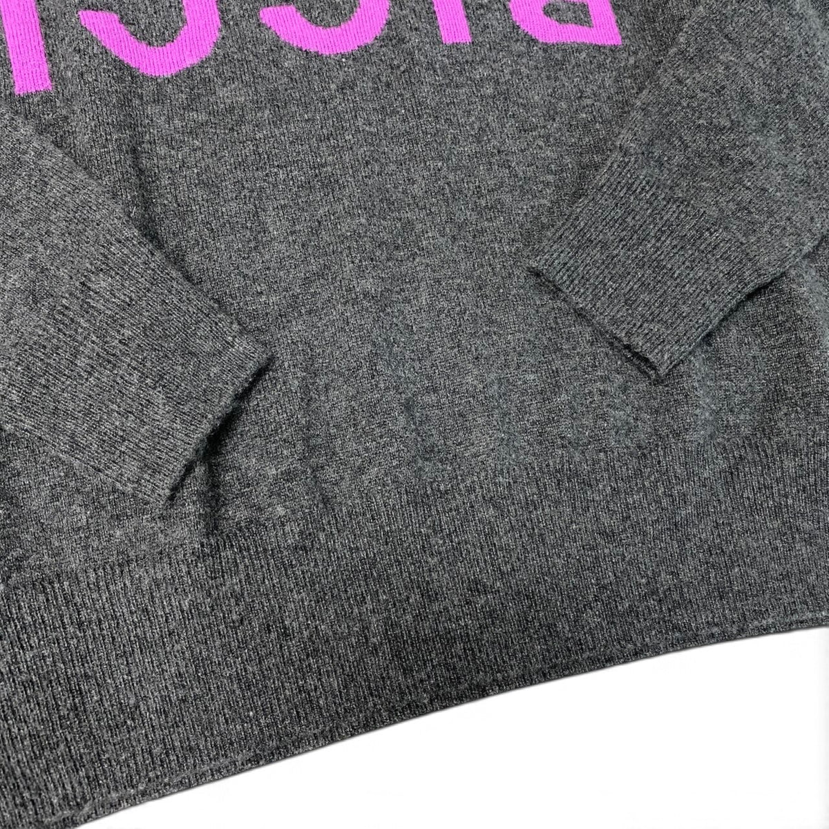 30j27 NINA RICCI ニナリッチ 近年 クルーネック ニットセーター サイズM ダークグレー カシミヤ100％ レディースu02t