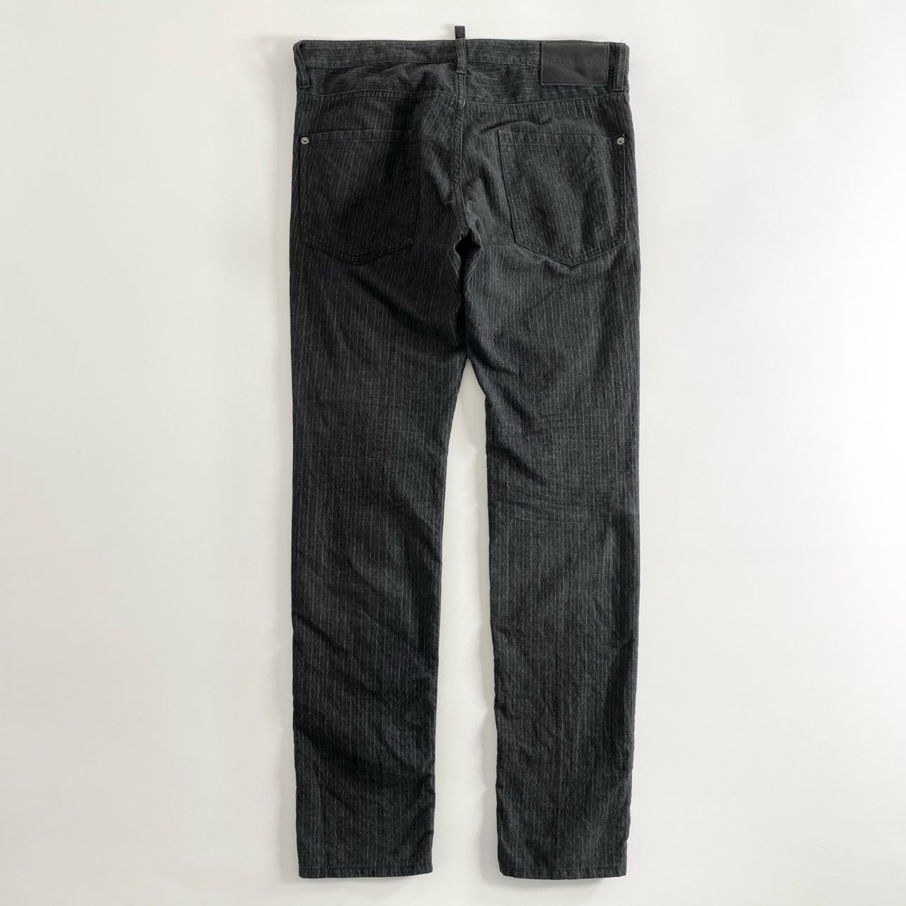 12d15 《美品》 DSQUARED2 ディースクエアード イタリア製 S71LB0564 COOL GUY JEAN ストレートテーパードパンツ ボトム 46 グレー ストライプ コットン