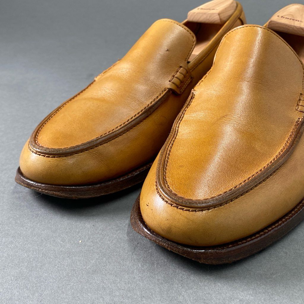 2f2 CROCKETT＆JONES クロケットアンドジョーンズ コブラヴァンプ ローファー 6E キャメル レザー leather シューズ イングランド製