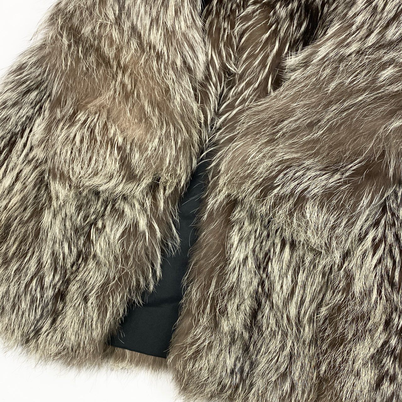 72a15 EMBA エンバ シルバーフォックスコート サイズF 本毛皮 Fox Fur Coat 銀狐 ポケット有t18r