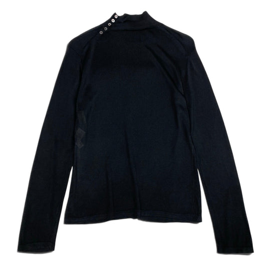 Ei7 Salvatore Ferragamo サルヴァトーレフェラガモ ロングスリーブ シアートップス ハイネックカットソー サイズS ブラック レーヨン100％ レディースo07t