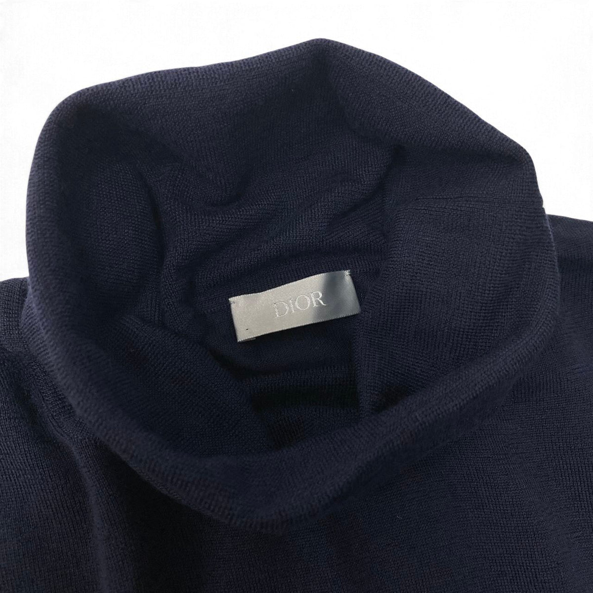 21j16 【未使用】 DIOR HOMME ディオールオム Bee刺繡 タートルネック ニットセーター 833M603BT128 サイズL ネイビー カシミヤ100％ メンズu02t