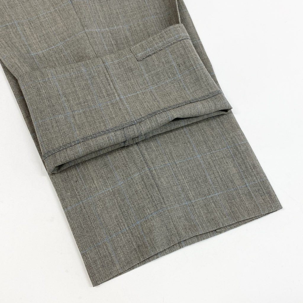 52l24 BURBERRY バーバリー スーツセットアップ テーラードジャケット シングルジャケット スラックス チェック AB4サイズ グレー ウール100％ メンズo07t