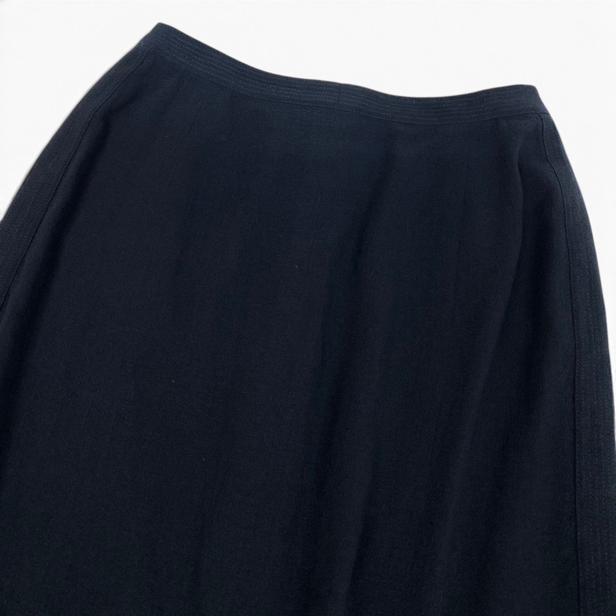 i19 CHANEL 1999年 スカート ポケット ココマーク 40サイズ ダークネイビー ウール100％ レディース 女性用u02t