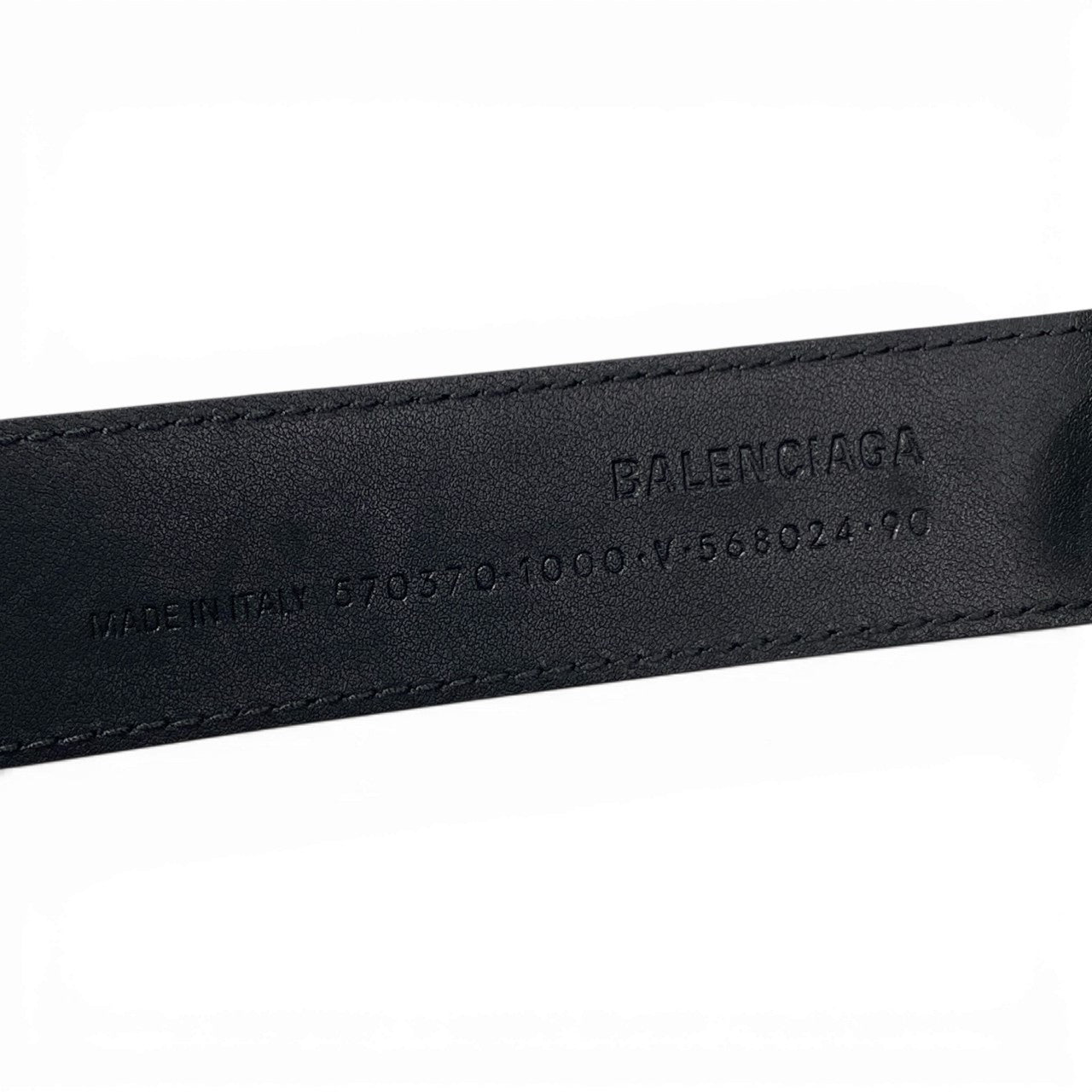 c4 《極美品》 BALENCIAGA バレンシアガ BB ラージロゴ クロコ型押し ベルト BB Large Mock Croc Belt ブラック レザー 箱 保存袋有t18r