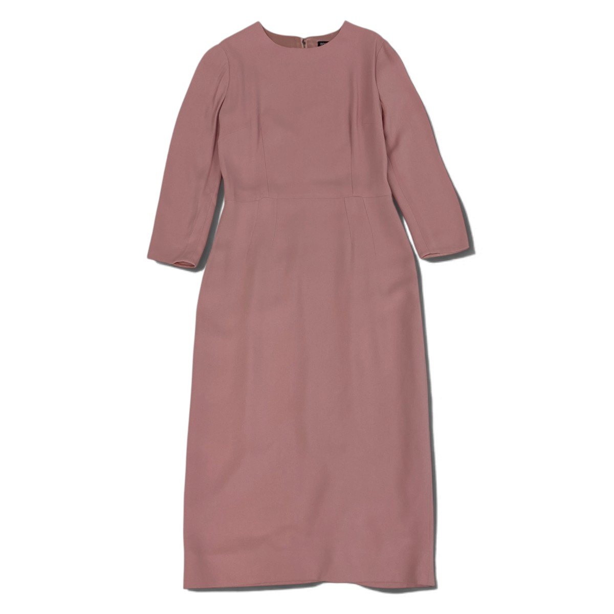 78j6 DOLCE&GABBANA ドルチェアンドガッパーナ ロングドレスワンピース ウエスト切替タックデザイン イタリア製 44サイズ ピンク レディース 女性用u02t