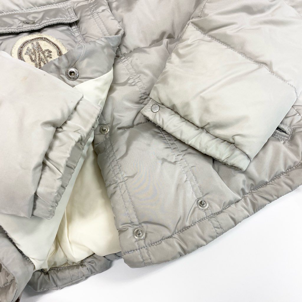 33l24 MONCLER モンクレール シルバーフォックスファー ショートダウンジャケット サイズ1 シルバーグレー ヴィンテージ 希少モデルt18r