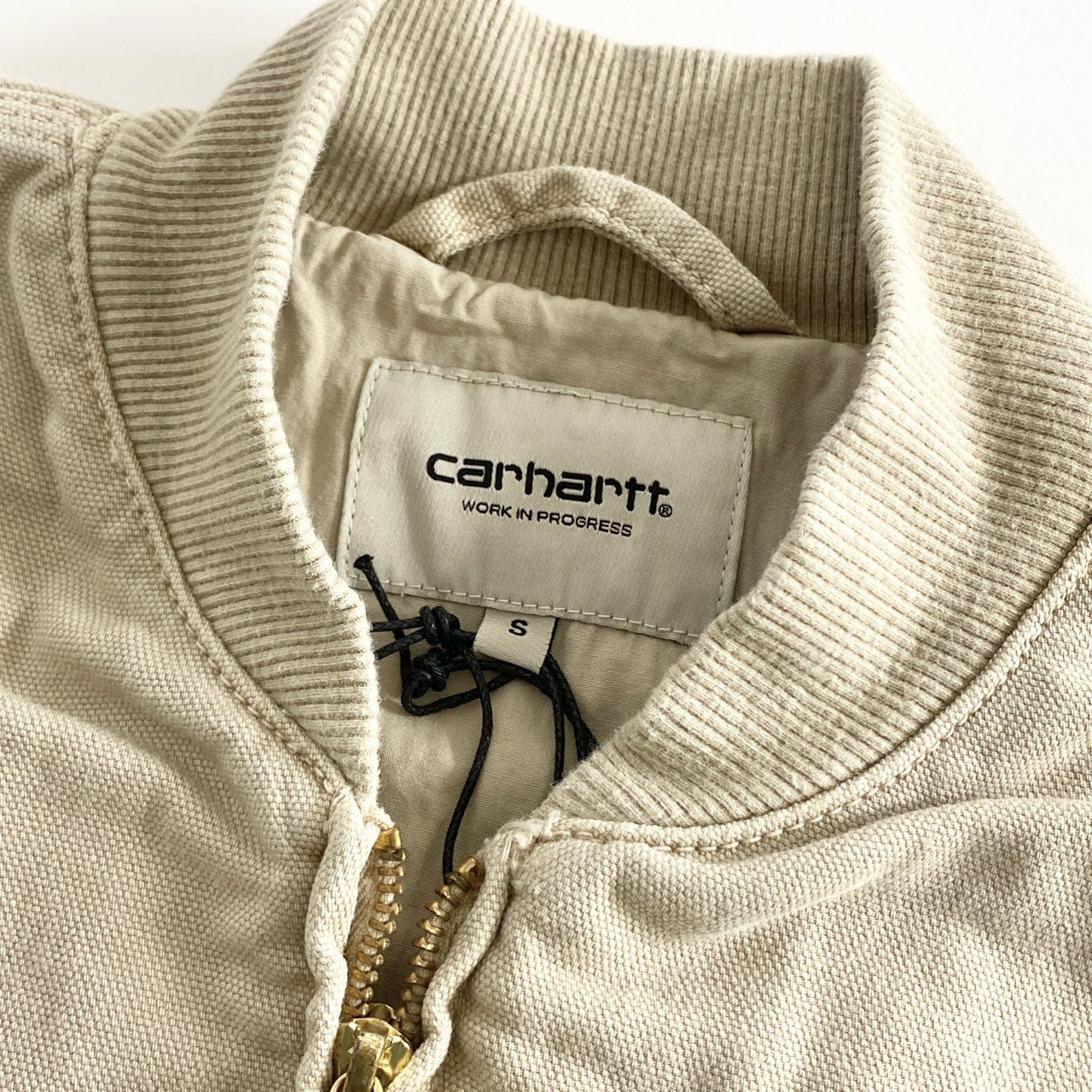 60e12 《未使用保管品》 タグ付 Carhartt WIP カーハート ダブルアイピ― SANTA FE BOMBER サンタフェボンバー ジャケット ブルゾン I030284 XSサイズ ベージュ コットン