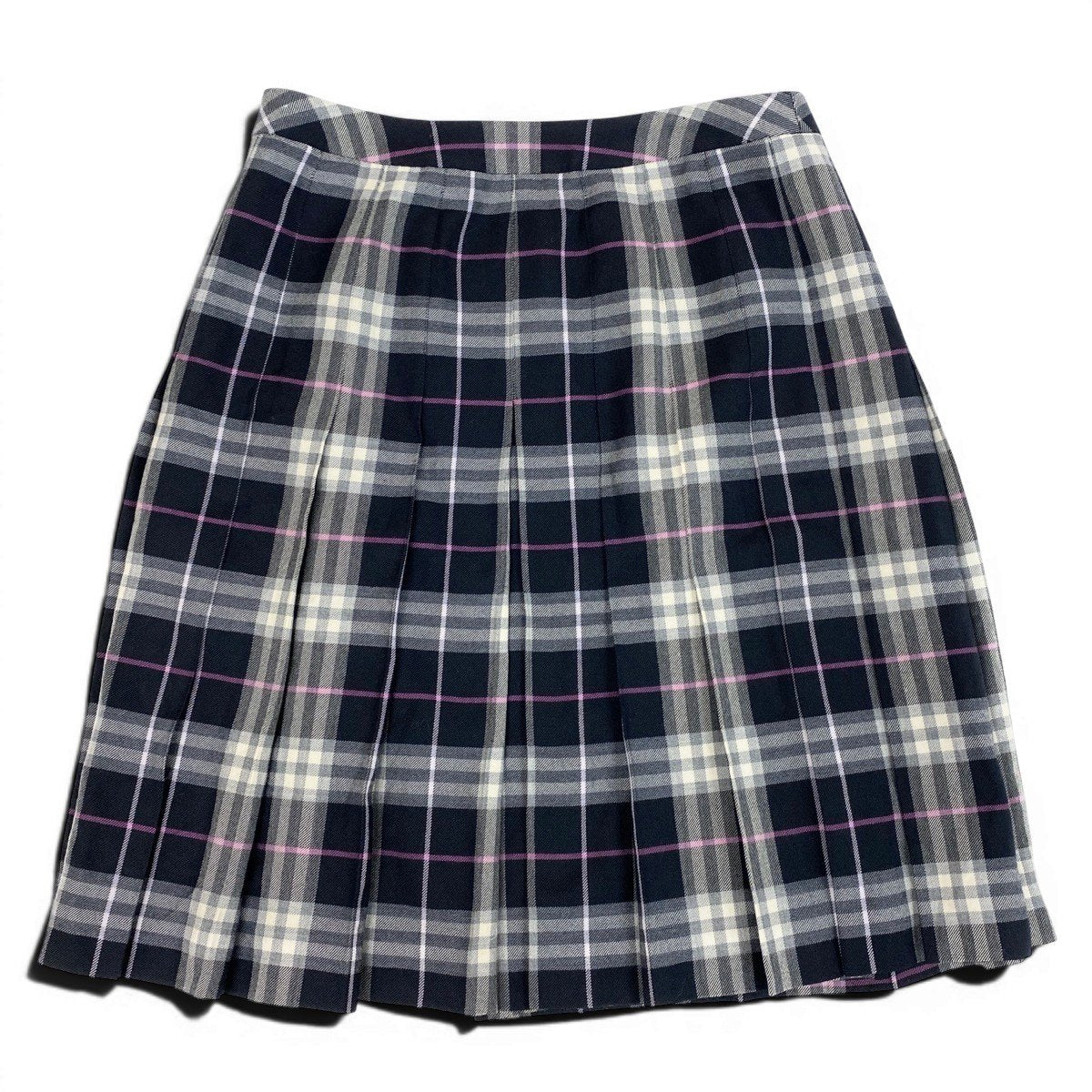 Ig10 BURBERRY LONDON バーバリーロンドン チェック柄 ラップスカート フレアスカート サイズ13 マルチカラー ウール100％ レディースta2
