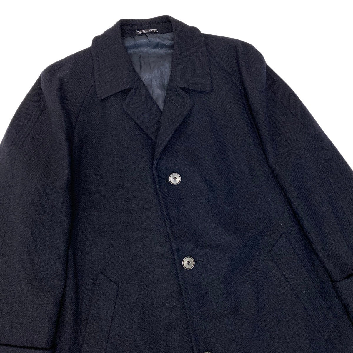 2g14 Ermenegildo Zegna エルメネジルドゼニア チェスターコート ロングコート サイズ50 ネイビー ウール100％ メンズ 紳士服o07t