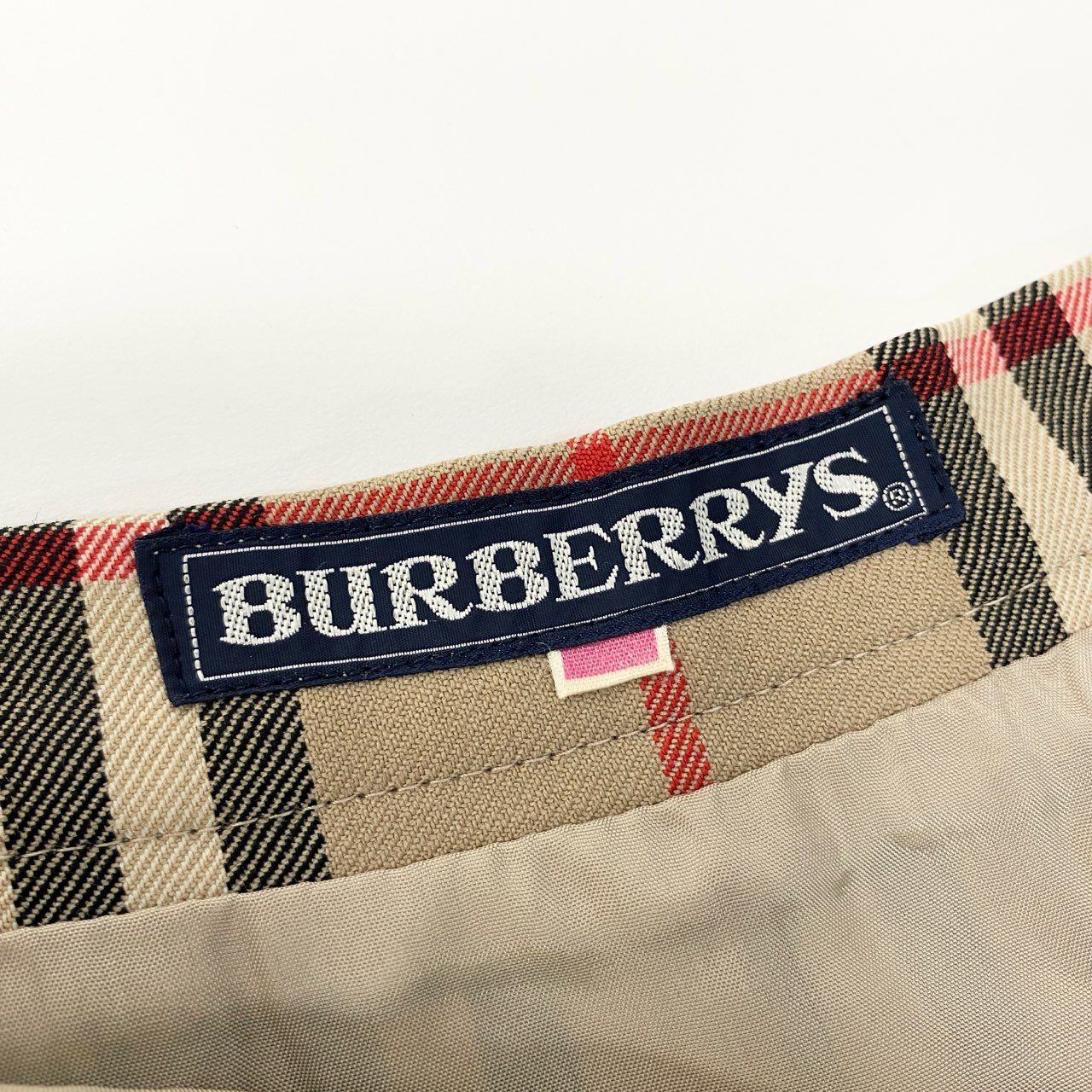 53b22 Vintage Burberrys バーバリーズ ヴィンテージ ノバチェック フレアスカート タックプリーツ 11 ベージュ系 ウール レディースu02t