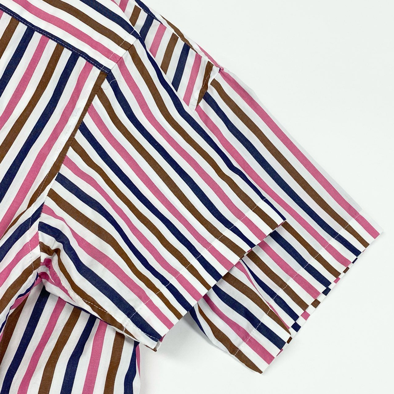 42a23 Christian Dior クリスチャンディオール 半袖シャツ トップス エンブレム刺繍 M マルチカラー ストライプ レディースu02t