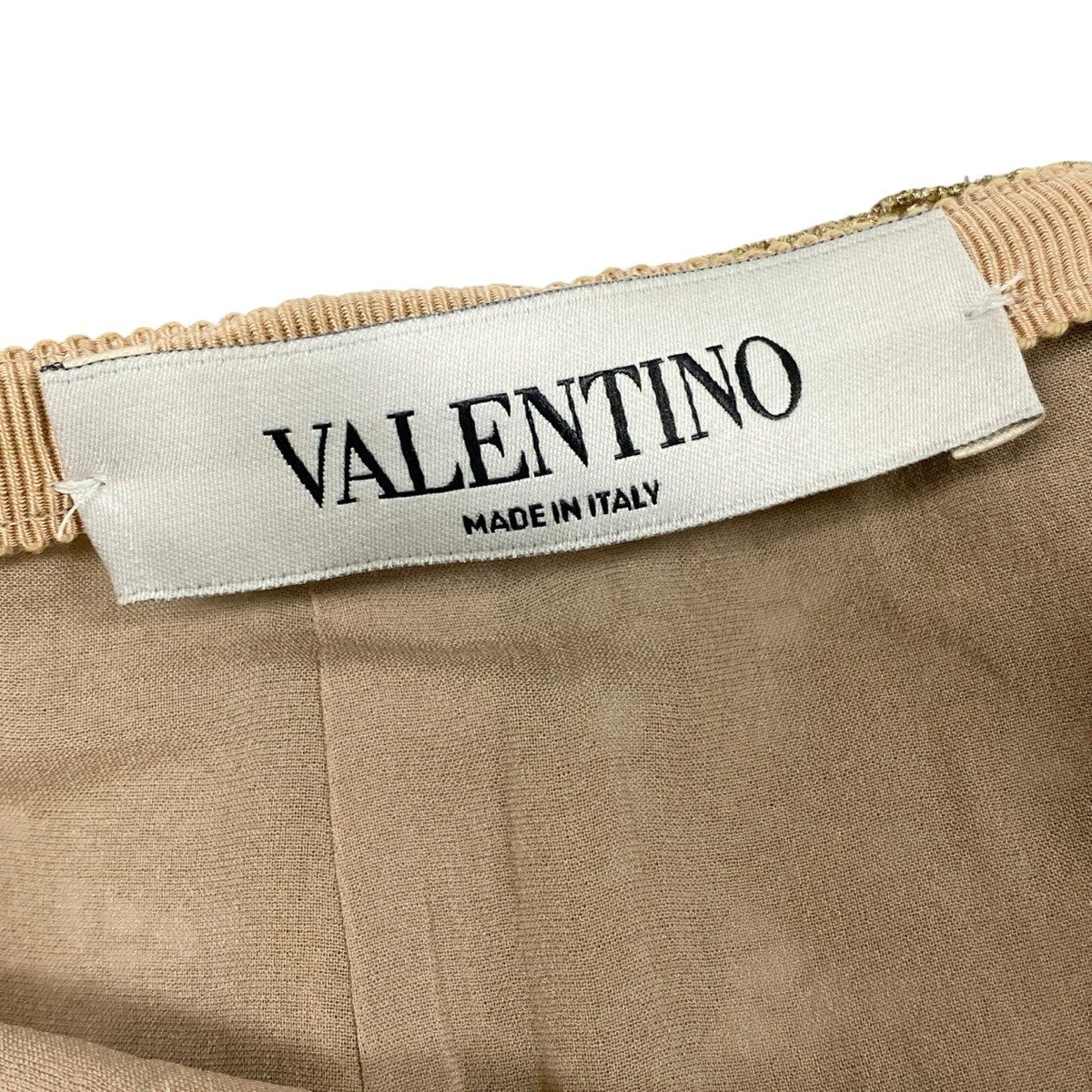g13 【極美品】VALENTINO 花柄レーススカート 膝丈 イタリア製 36サイズ ゴールド レディース 女性用k02i