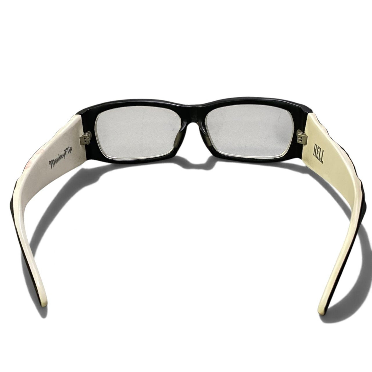 j2 MonkeyFlip モンキーフリップ HELLCAT クレーター加工 アイウェア 眼鏡 ブラック ホワイト メンズ 男性用u02t