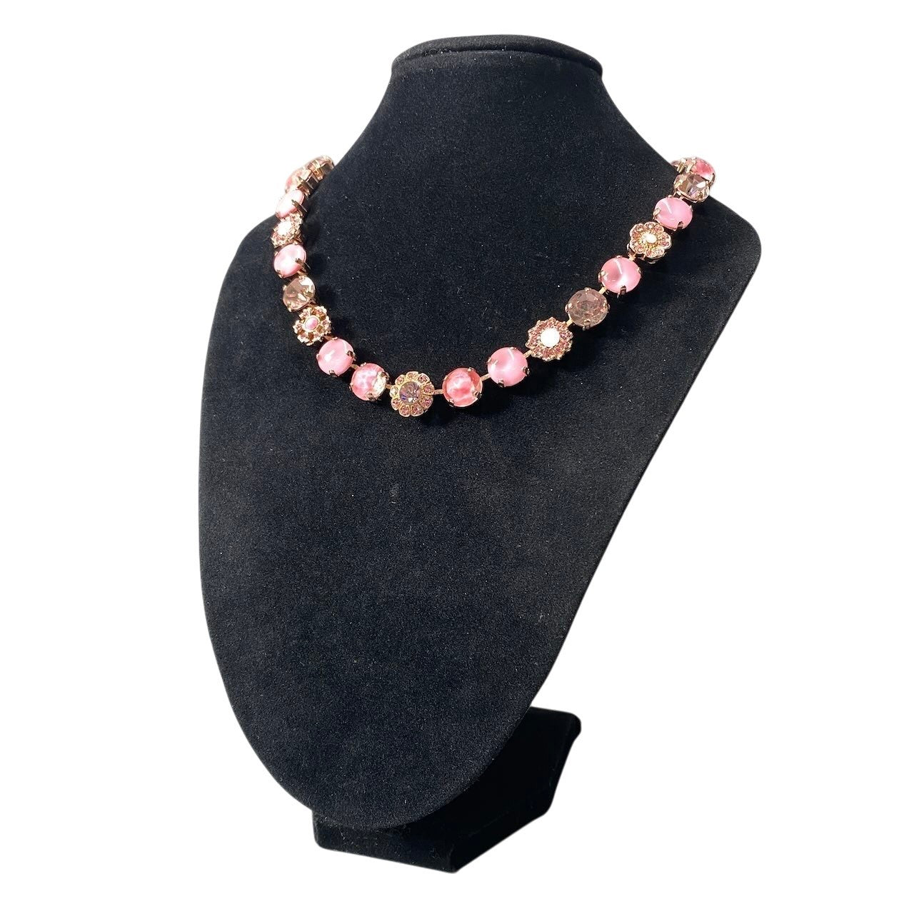 h11 ⑤ 《美品》 Mariana マリアナ 天然石 × クリスタル ビジュー ピンク アクセサリー ジュエリー アンティークt18r