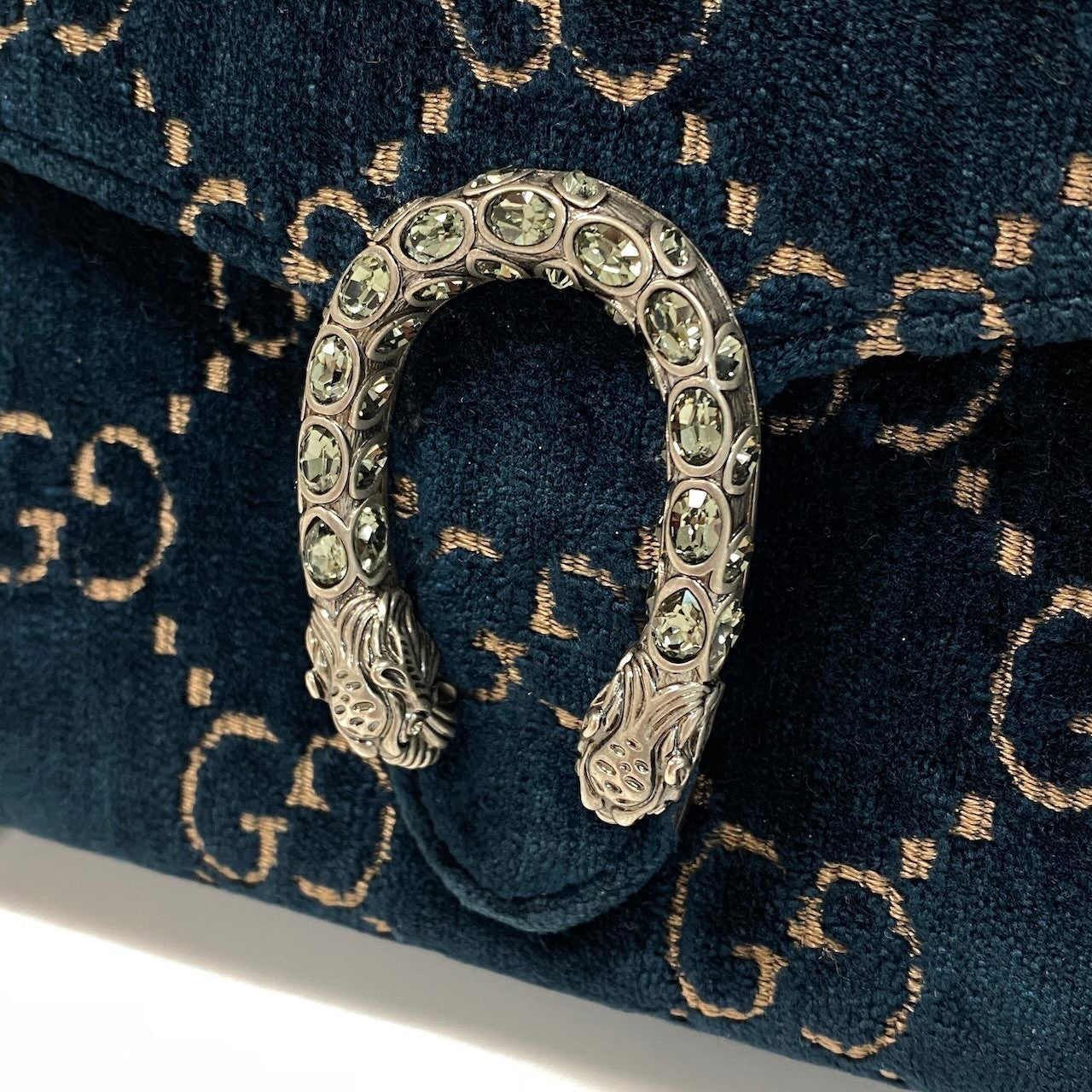 e4 《美品》 GUCCI グッチ デュオニソス GG モノグラム クロスボディバッグ Dionysus Velvet Monogram Bag ネイビーt18r