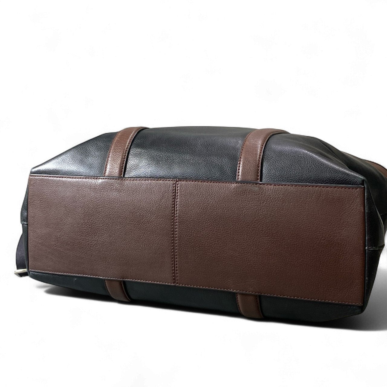 bk18 COACH コーチ 2WAY レザートートバッグ F54758 ブラック ブラウン ショルダーストラップ付 大容量 ビジネス カバン 鞄 通勤t18r