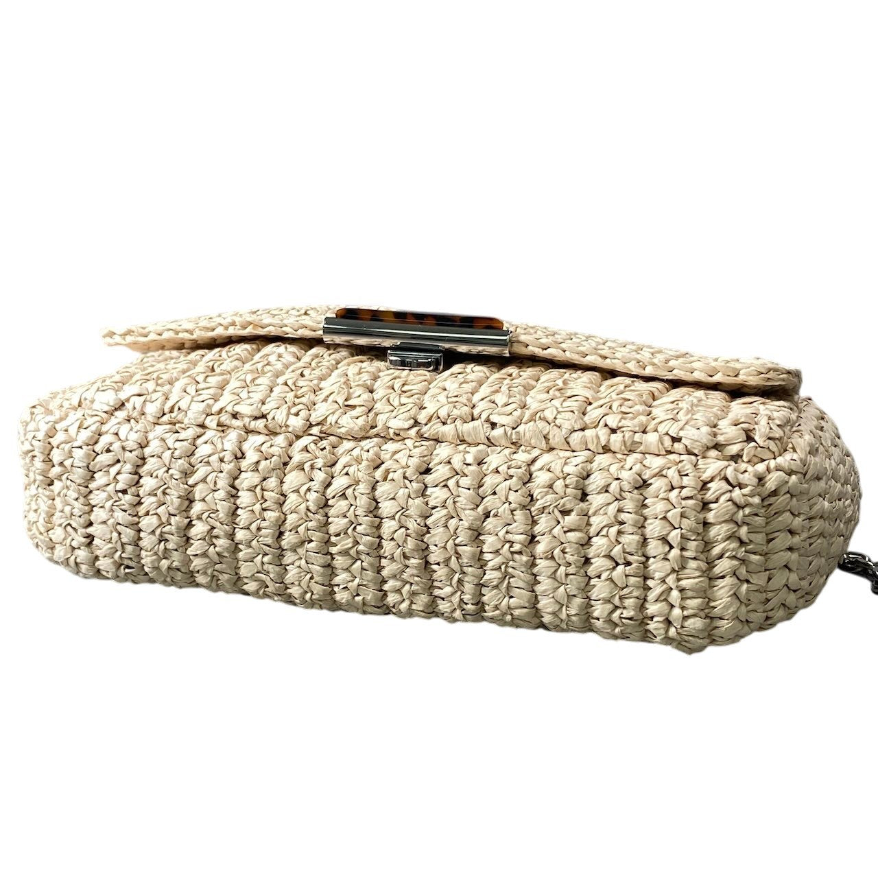 g14 【美品】EMPORIO ARMANI ショルダーバッグ マトラッセ ストローバッグ ベージュ レディース 女性用k02i