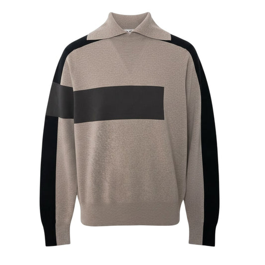 43j16 【未使用】 HERMES エルメス ロングスリーブ 襟付き ニットセーター サイズXL マルチカラー ウール100％ メンズu02t