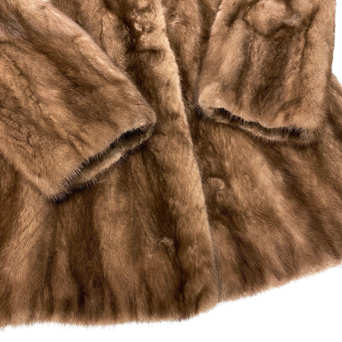 93h9 パステルミンク ファーコート サイズ13 茶系 本毛皮 Pastel Mink Fur Coat Brownt18r