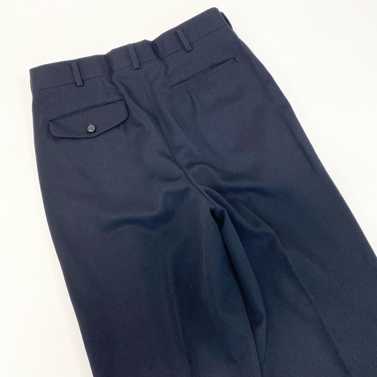 6k1 COMME des GARCONS HOMME コムデギャルソンオム 田中オム セットアップスーツ ダブルブレスト テーラードジャケット 無地 タックパンツ スラックス フォーマル  AD1992 M ネイビー ウール100％o07t