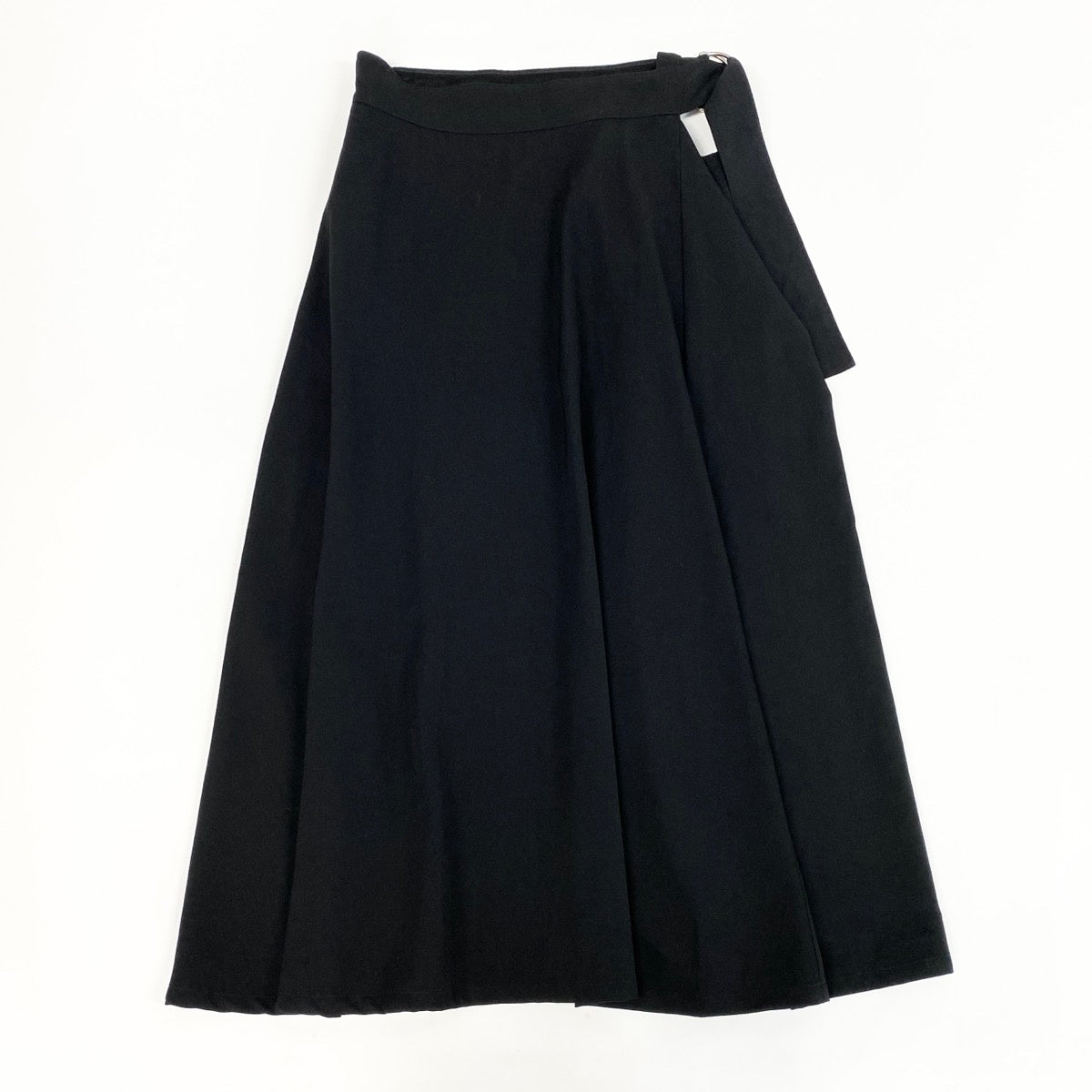 Ae25 Y's YOHJI YAMAMOTO ワイズ ヨウジヤマモト ベルテッドスカート ギャバジン サイズ3 ブラック ウール レーヨン レディース 女性服ta1