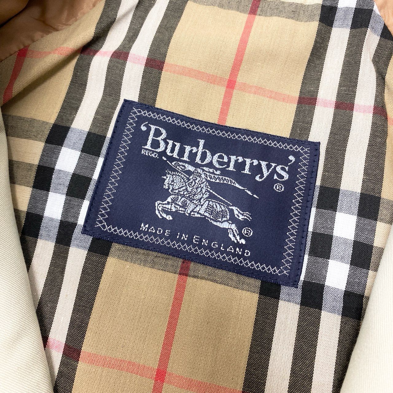 Ib23【極美品】Burberrys バーバリーズ デッドストック ステンカラーコート ノバチェック イングランド製 8サイズ ベージュ レディース 女性用k02i