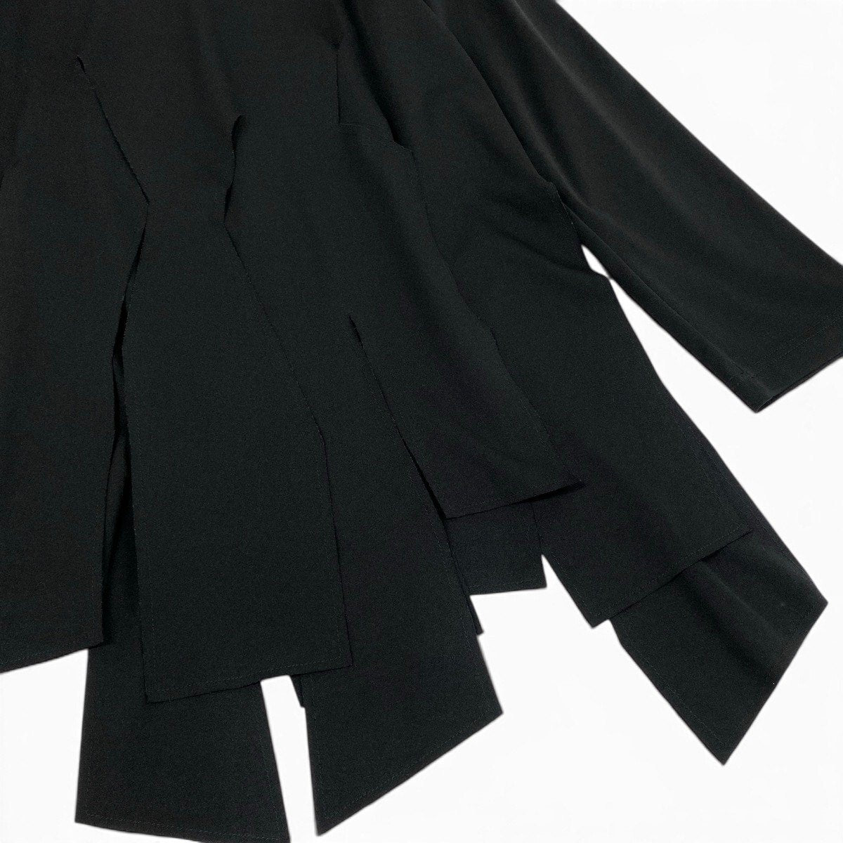 i3 COMME des GARCONS 変形カットソー カットデザイン トップス AD2024 日本製 Lサイズ ブラック ポリエステル100％ レディース 女性用u02t