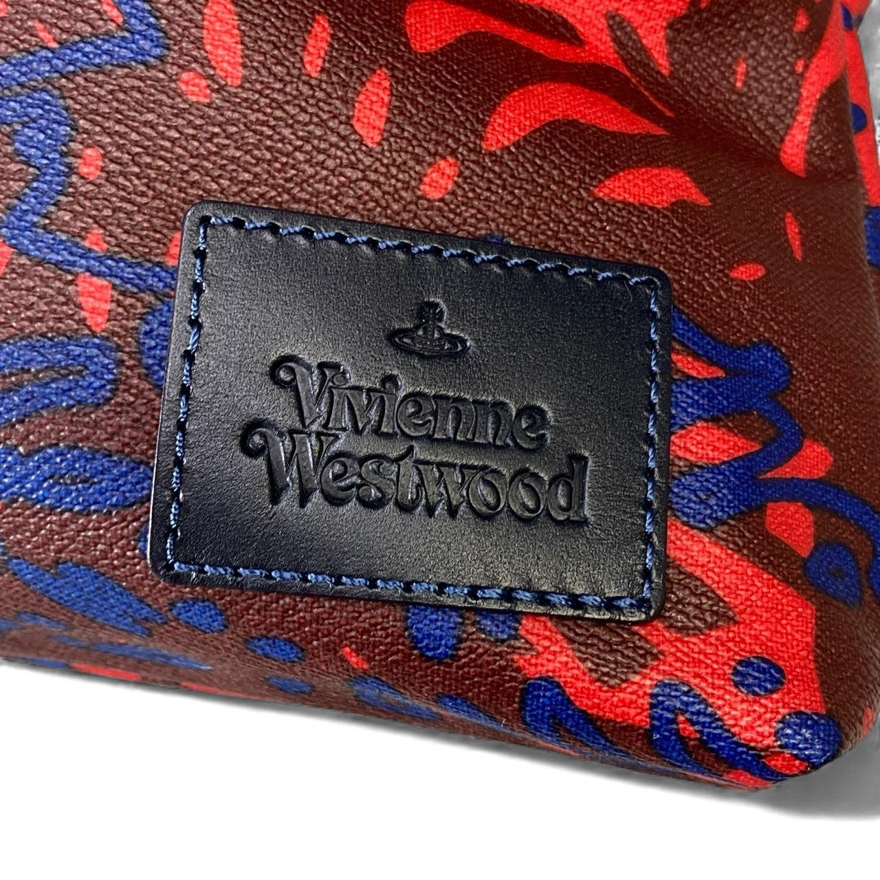 gk16《美品》 Vivienne Westwood ヴィヴィアンウエストウッド 2WAY ショルダーバッグ レッド レザー 総柄 ハンドバッグ クラッチバッグ 鞄 カバンt18r