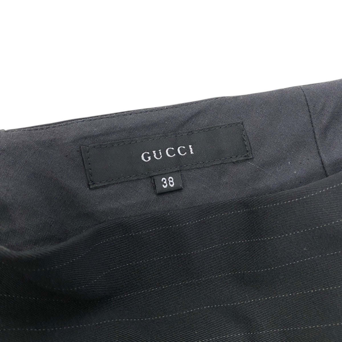 30j4 GUCCI グッチ 1998年 トムフォード期 スカート ストライプ サイドアジャスター 38サイズ ブラック ウール100％ レディース 女性用u02t