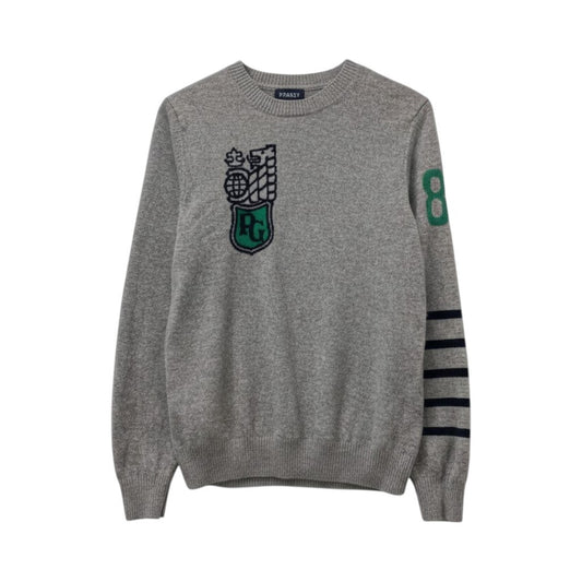 66c2 PEARLY GATES パーリーゲイツ カシミヤ ニットセーター ゴルフウェア golf メンズ 紳士服 053-7270001 サイズ4 グレー カシミア100％u02t