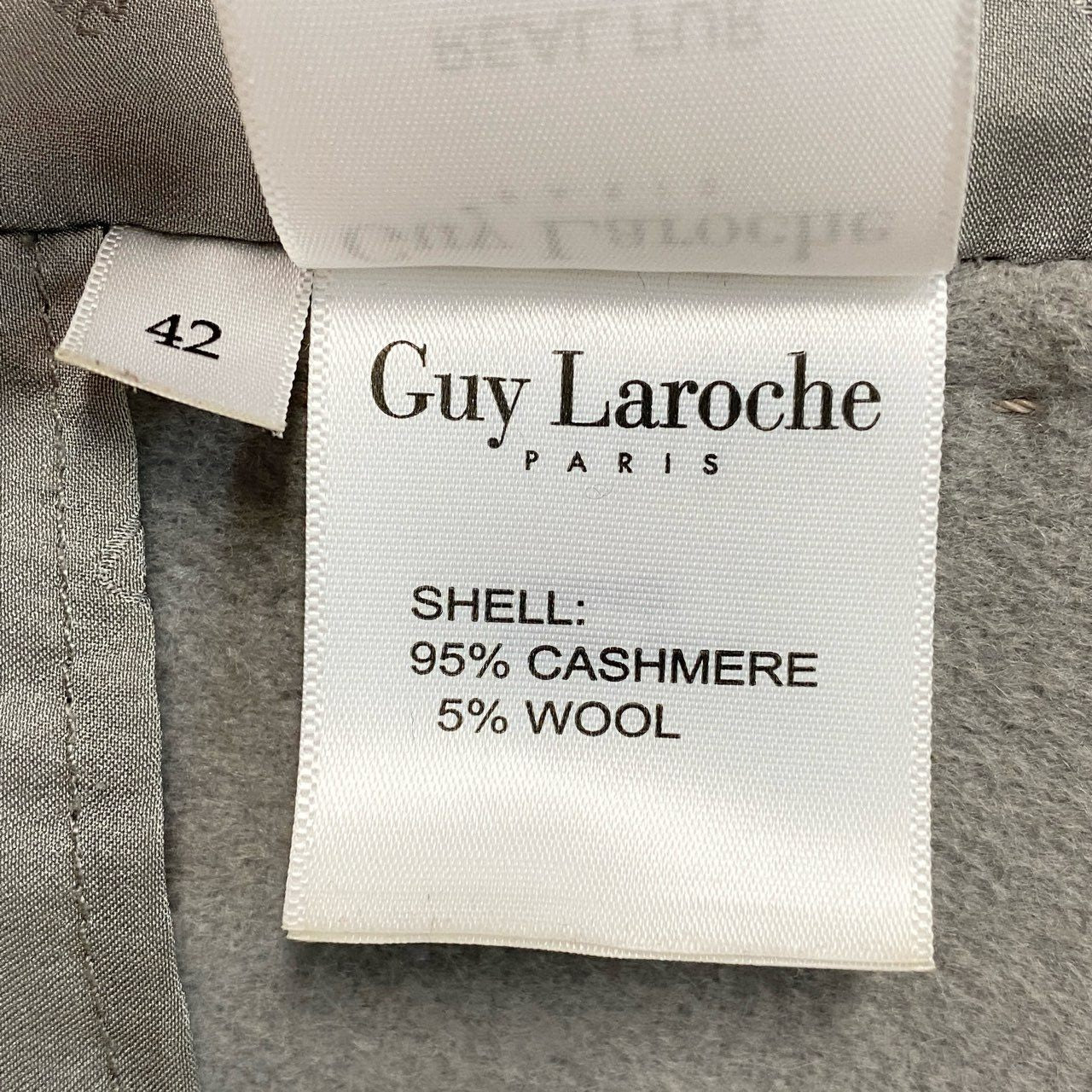 24l15《美品》 Guy Laroche ギラロッシュ LYNX リンクスファー ファーコート セミロングコート カシミヤコート 42 グレージュ カシミヤ ウール レディース 女性用u02t