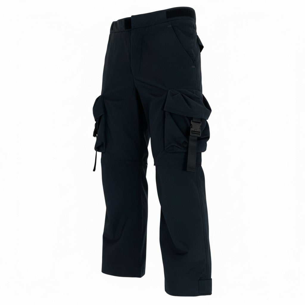 Mb16《美品》 PRADA プラダ テクニカルファブリック モジュラーパンツ カーゴパンツ テック ロゴテープ SPH251 M ブラック ポリエステル メンズu02t