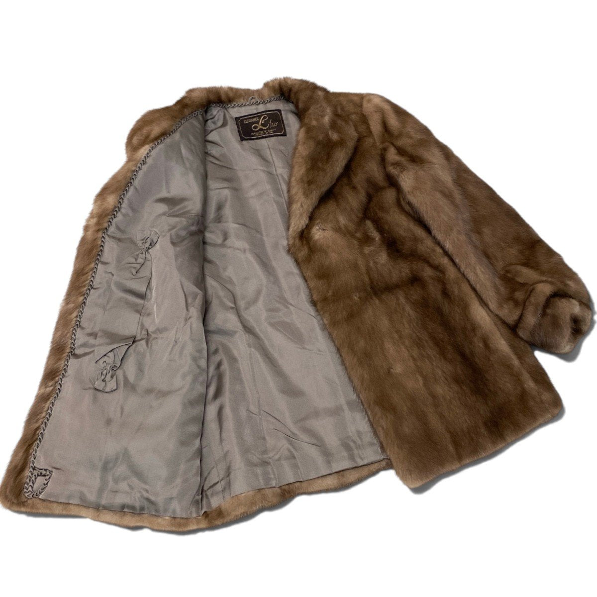 26h19 ELEGANCE FUR パステルミンク ミンクコート 毛皮コート 9 ライトブラウン ミンクファー Mink Fur Coatu02t