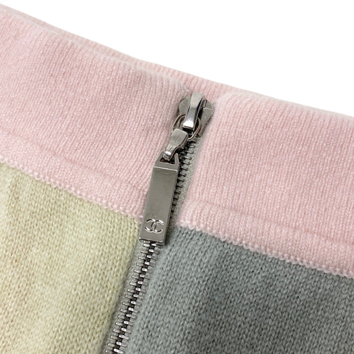 Ci13 CHANEL シャネル カシミヤスカート ロングスカート パッチワーク パステルカラー P40381 36 ピンク グリーン系 カシミヤ100％ レディース 女性用k02i