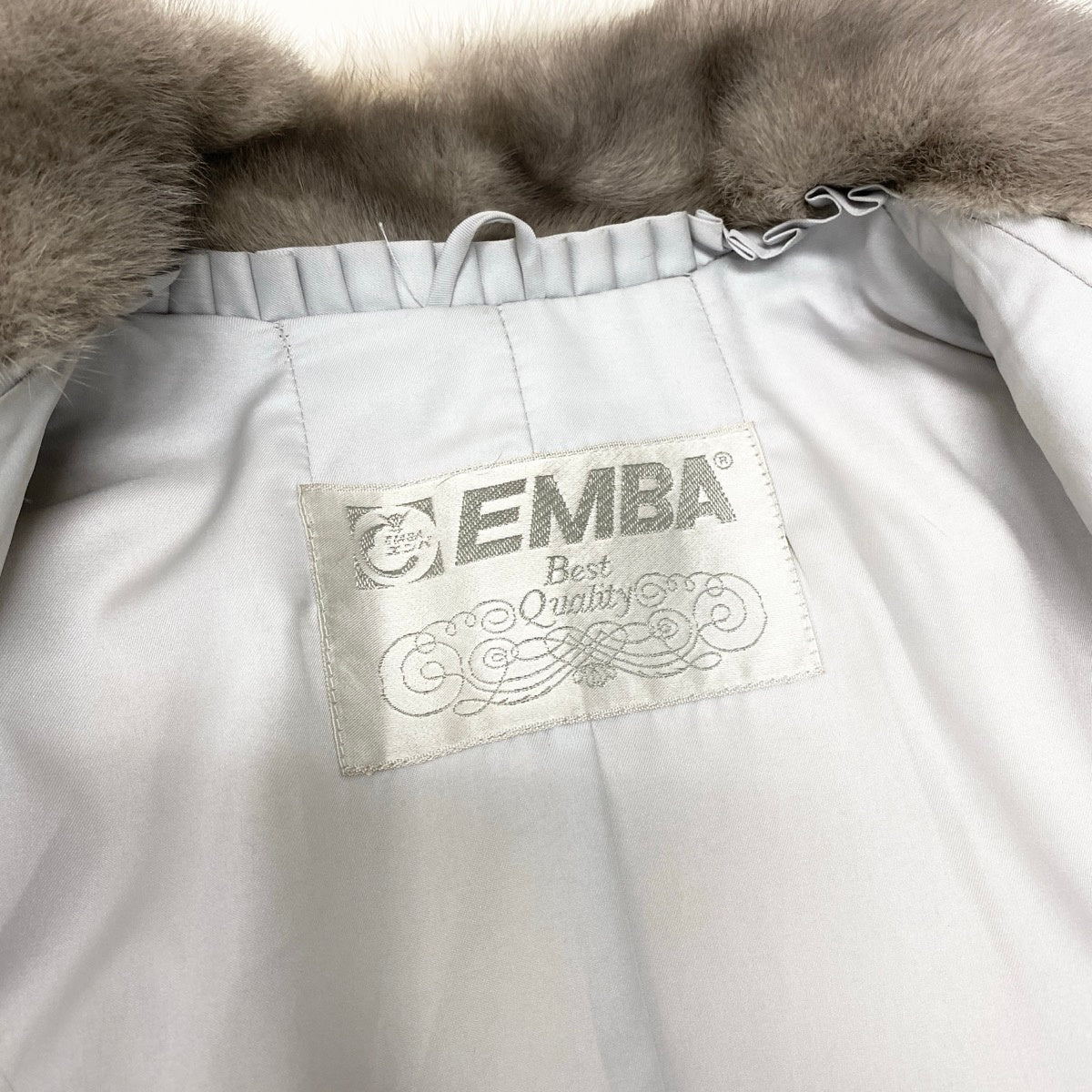 2h8 EMBA エンバ サファイアミンク ファーコート サイズ11 シルバーグレー 本毛皮 Sapphire Mink Fur Coatt18r