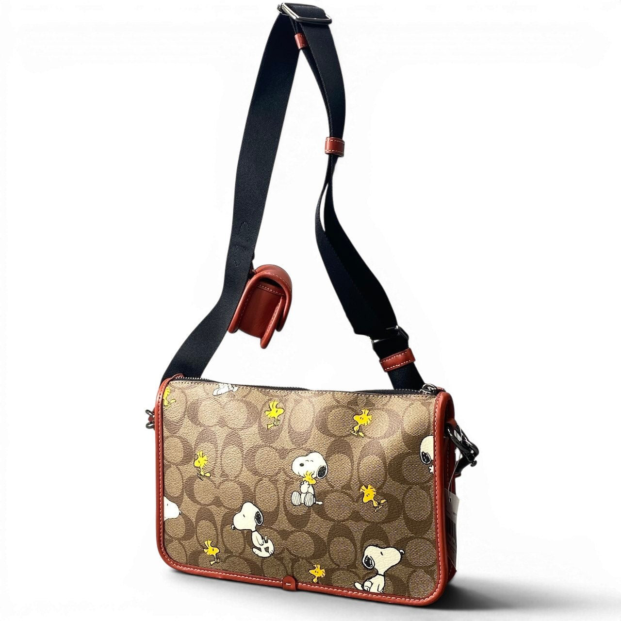f11 《極美品》 COACH コーチ × PEANUT ピーナッツ スヌーピー ポーチ付き ショルダーバッグt18r