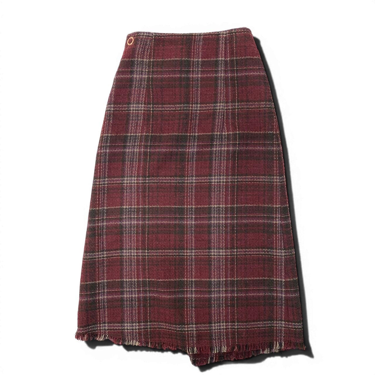 29e7 Acne Studios アクネステュディオズ ロングスカート 巻きスカート チェック柄 FN-WN-SKIR000002 32サイズ ボルドー レディース 女性用u02t