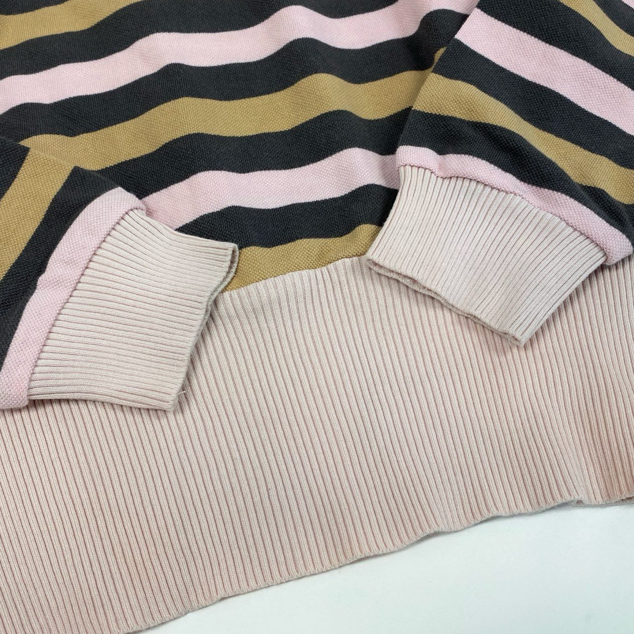 46a30 Vintage Christian Dior ヴィンテージクリスチャンディオール エンブレムロゴ 長袖ポロシャツ ボーダー Polo Shirt Emblem Logo S マルチカラー コットン レディースo07t