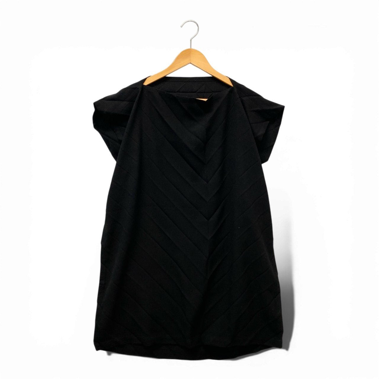 Ab17 【美品】ISSEY MIYAKE me イッセイミヤケ ミー プリーツチュニックワンピース 変形チュニックワンピース MI63FT483 ブラック ポリエステル100％ レディース 女性用u02t