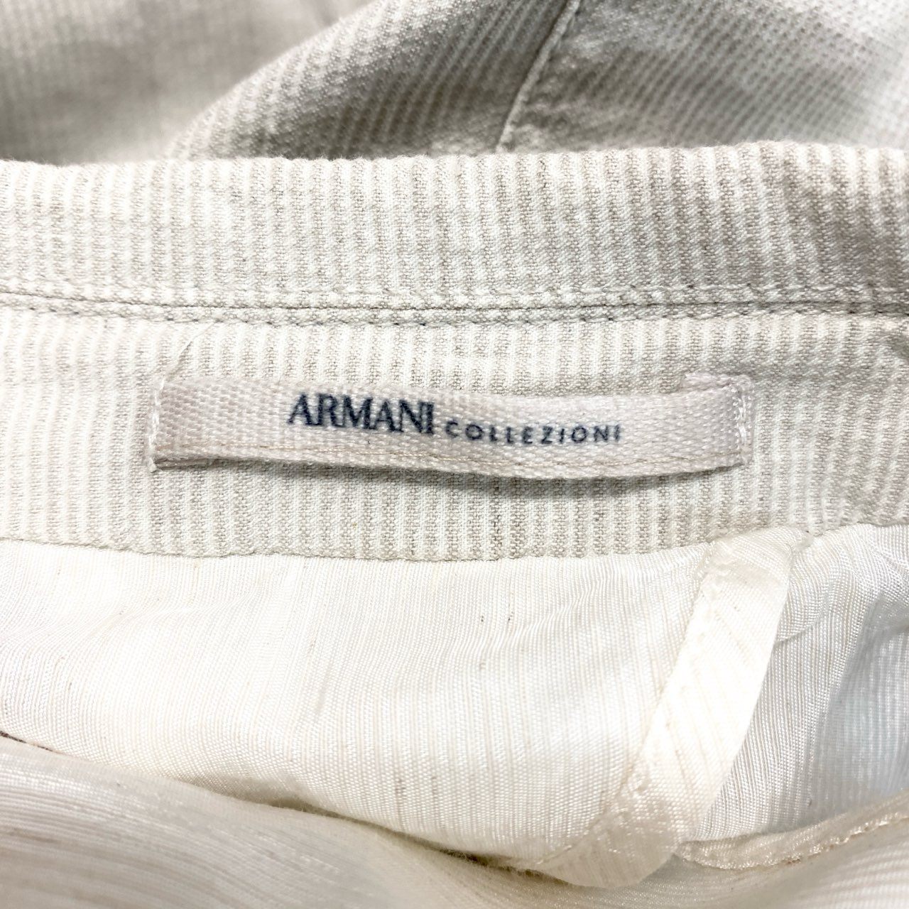18c20 ARMANI COLLEZIONI アルマーニコレッツォーニ テーラージャケット サマージャケット 48 アイボリー メンズu02t